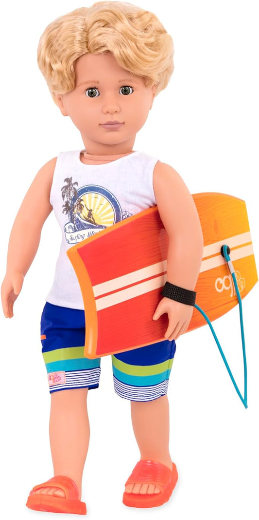 Our Generation Doll by Battat- Gabe 18" Regular Non-Posable Boy Surfer Doll- for Age 3 Years & Up