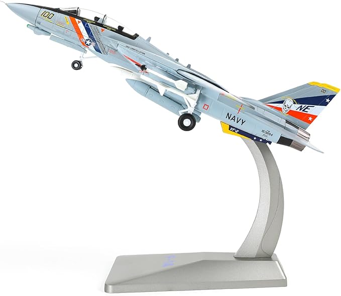 F-14A Tomcat 1/72 Metal Airplane Model Kits with Stand VF-2 Bounty Hunters DieCast Alloy Fighter Model Jet Replica Pre-Build Military Aircraft Collection for Display or Gift