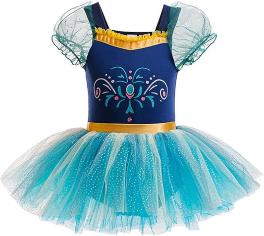 DYMCII Baby Girls Princess Ballet Dress Short Sleeve Leotards Skirted Tutu Dancewear Halloween Christmas Party Fancy Costume