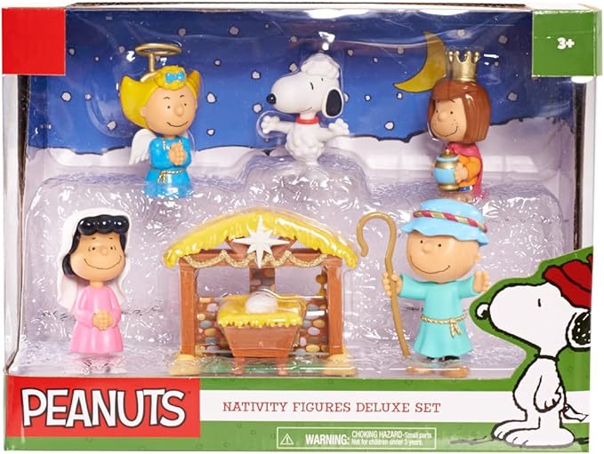 Peanuts Christmas Nativity Figure Set, 8-inch Collectible Figures, Decorations and Toys, Kids Toys for Ages 3 Up by Just Play