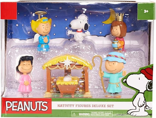 Peanuts Christmas Nativity Figure Set, 8-inch Collectible Figures, Decorations and Toys, Kids Toys for Ages 3 Up by Just Play
