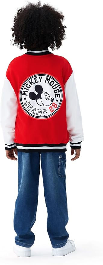 Disney Minnie Mickey Stitch Princess Frozen Elsa Marvel Jacket Lightweight Coat Button up Color Block Sweatshirt 2-14 Years