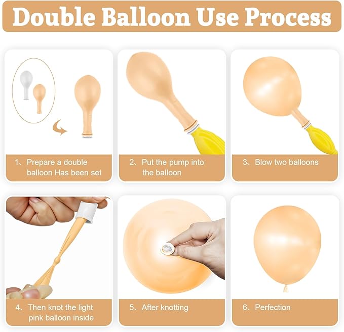 Pearl Nude Double-Stuffed Balloons Arch Garland Kit, 60 Pack 18/12/10/5 Inch Different Size Pearl Beige Apricot Balloons for Wedding Bridal Shower Anniversary Birthday Baby Shower Decor