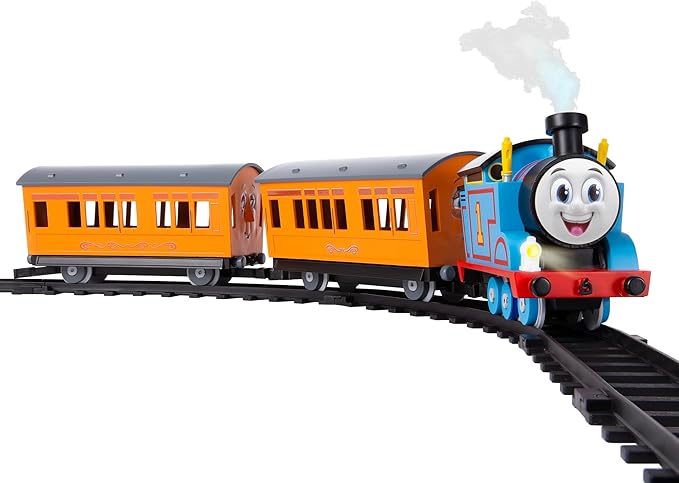 Lionel Mattel Thomas & Friends Battery O Gauge Toy Train Set with Remote, Locomotive, Train Cars, & Track with Authentic Train Sounds, Lights, & Water Vapor Smoke Effects for Kids 4+