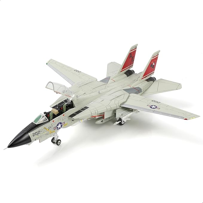 F-14A Tomcat 1/72 Metal Airplane Model Kits with Stand VFA-31 Tomcatters DieCast Alloy Fighter Model Jet Replica Pre-Build Military Aircraft Collection for Display or Gift