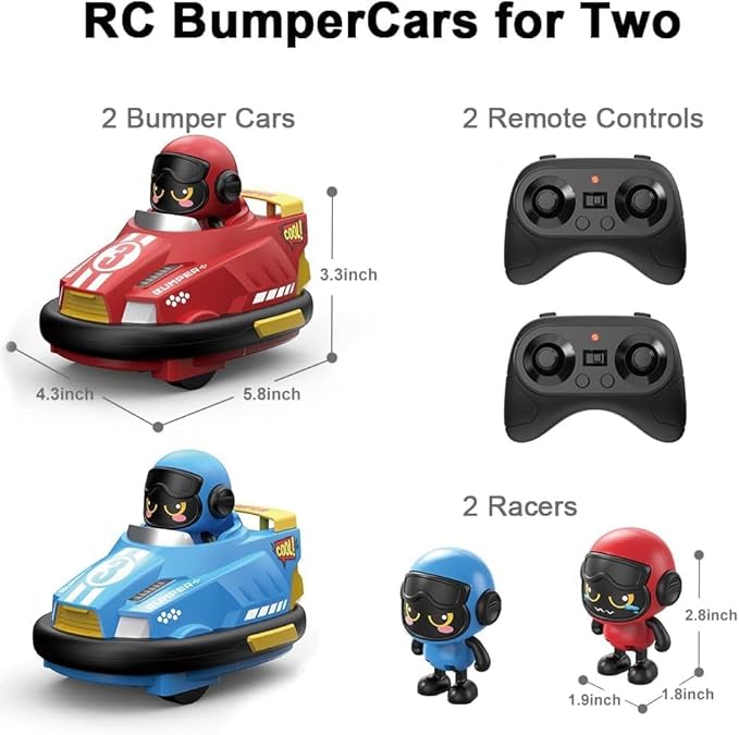 OBEST Multiplayer Remote Control Bumper Car, 2 Pack, RC Car with Ejection Doll, Interactive Toys for Parents and Kids