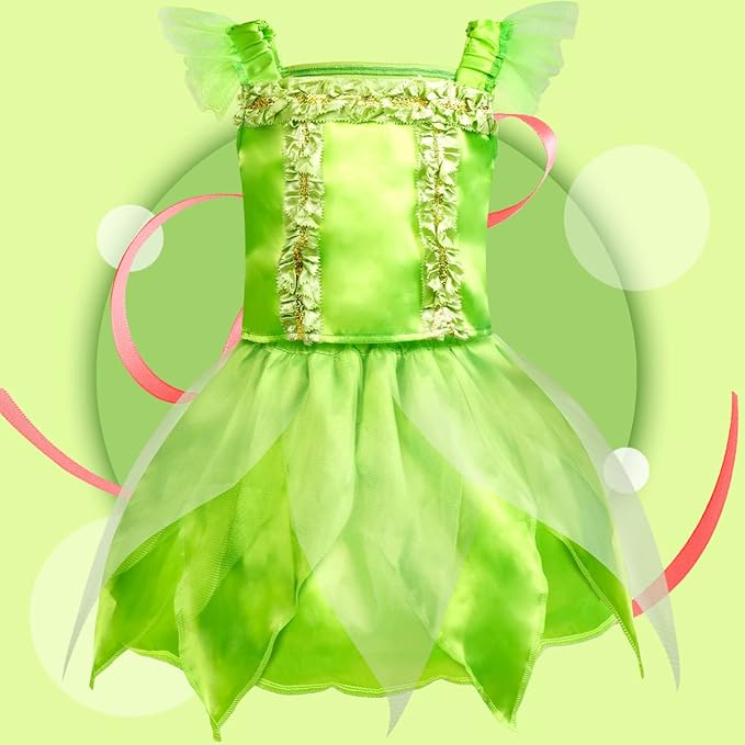 Meland Princess Dress Up - Princess Dresses for Girls with Princess Toys, Dress Up Clothes for Little Girls Pretend Play