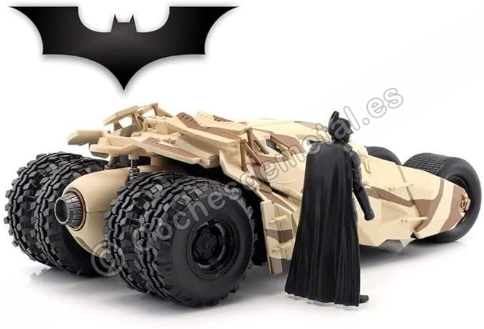 Jada Toys 1:24 2008 Dark Knight Camouflage Batmobile Die-cast Car with 2.75" Batman Figure, Toys for Kids and Adults