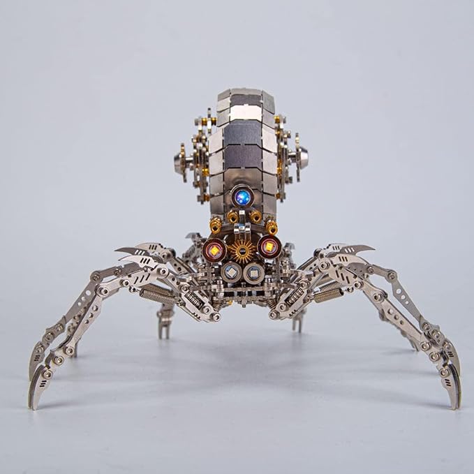 3D Metal Spider Model Kit, 203 Pieces 3D Stainless Steel DIY Assembly Steampunk 3D Puzzle Metal Model Kit