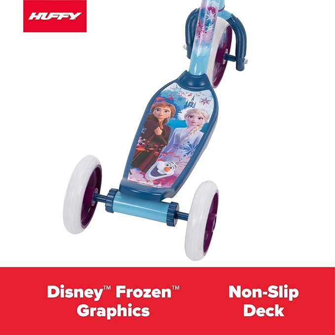 Huffy Disney and Marvel Toddler Kids 3-Wheel Scooters, Multiple Color Options, Ages 3+ Years Old, Durable Steel Frame, Portable, Girls/Boys, Non-Slip Deck, Character Graphics