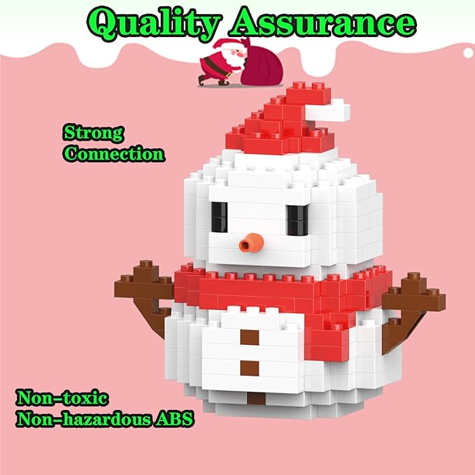 Christmas Red Snowman Building Blocks Set Compatible with Lego Advent Calendar 2025 Stacking New Toys Holiday Present Box New Year Xmas Gifts for Kids for Boys & Girls and Adults
