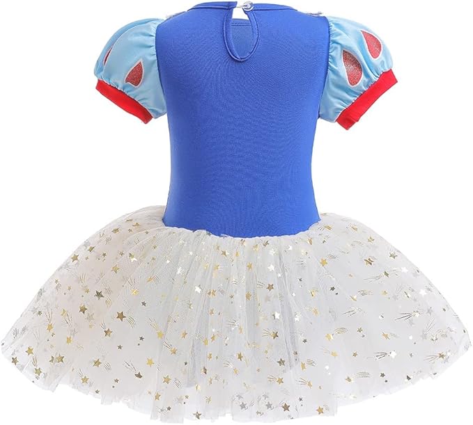 DYMCII Baby Girls Princess Ballet Dress Short Sleeve Leotards Skirted Tutu Dancewear Halloween Christmas Party Fancy Costume