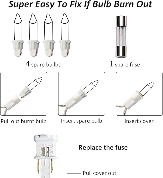 Dazzle Bright Warm White Christmas Mini String Lights, 2 Pack Total 60FT 300 Incandescent White Wire Fairy Lights, Waterproof Christmas Decorations for Indoor Outdoor Party Garden Yard Decor