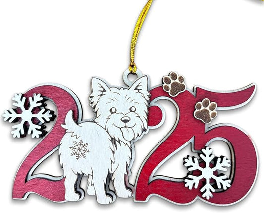 2025 Yorkshire Terrier Christmas Ornament – Wooden Yorkie Dog Ornament for Tree, Cute Puppy Holiday Decoration, Personalized Pet Keepsake Gift for Women, Men, Kids, Dog Mom & Dad