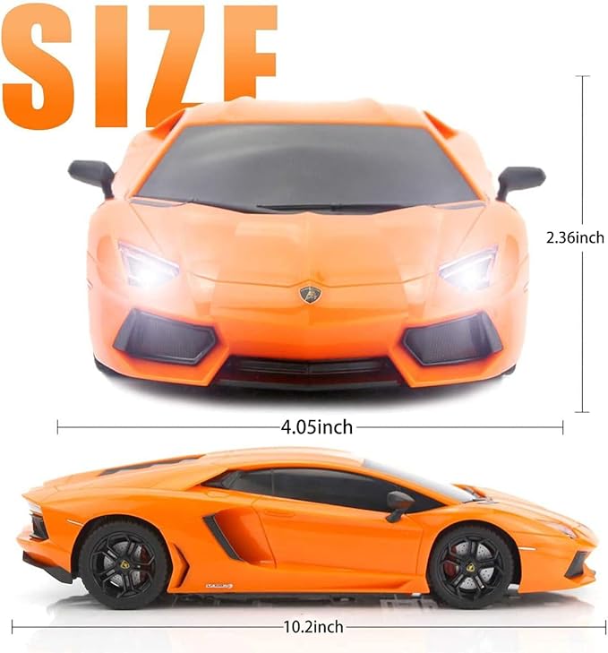QUN FENG RC Car 1:18 Compatible with Lamborghini Aventador 2.4G Radio Remote Control Cars Electric Car Sport Racing Hobby Toy Car Grade Licensed Model Vehicle for Halloween (Orange)