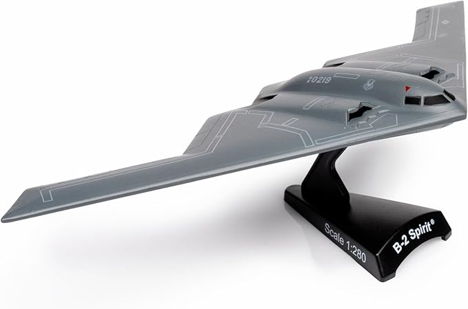 Daron B-2 Spirit Stealth Bomber Die-Cast Model – 1:280 Scale Long-Range Strategic Aircraft Replica with Display Stand, Highly Detailed, 3” Length x 7.4” Wingspan, Adult Collectible Ages 14+