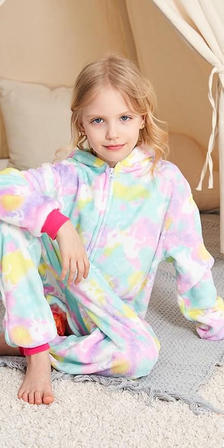 Kids Unicorn Onesie Pajamas One-Piece Cosplay Costume Animal Sleepwear Girls And Boys