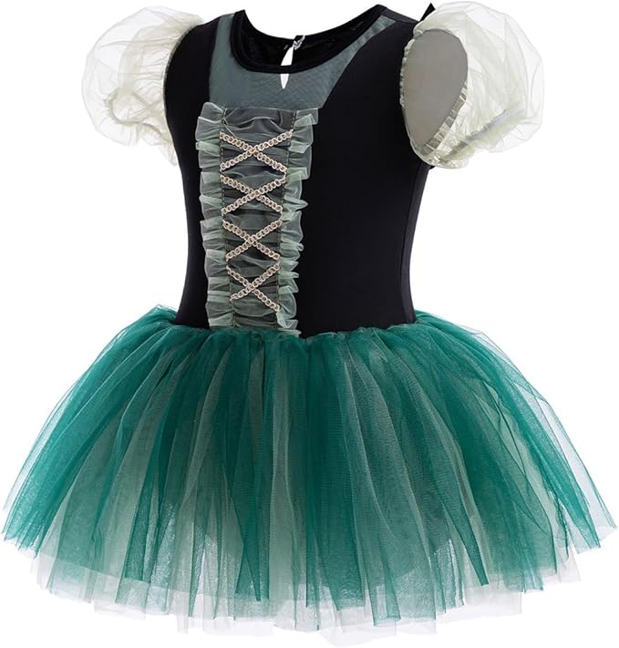 DYMCII Baby Girls Princess Ballet Dress Short Sleeve Leotards Skirted Tutu Dancewear Halloween Christmas Party Fancy Costume