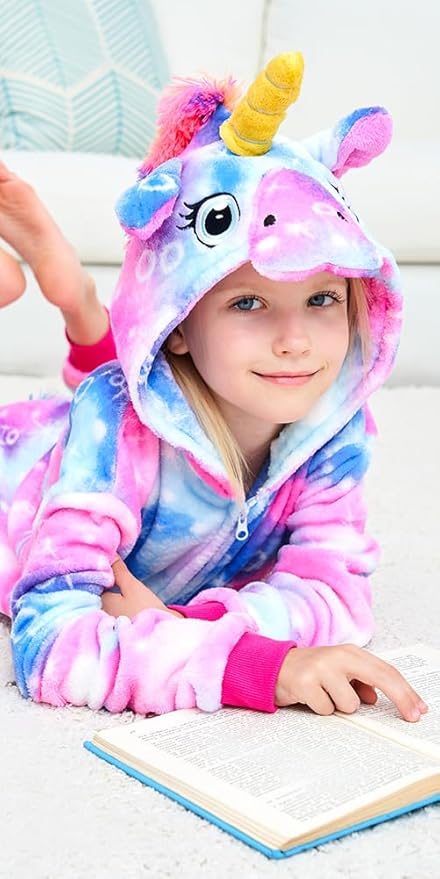 Kids Unicorn Onesie Pajamas One-Piece Cosplay Costume Animal Sleepwear Girls And Boys
