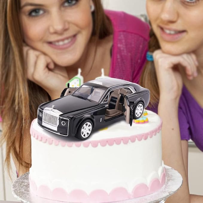 1/24 Rolls-Royce Sweptail Toy Car Alloy Diecast Collectible Model Car for Kids Gift, Pull Back Toy Car with Sound and Light, Classic Double Door, Car Logo Can be Folded