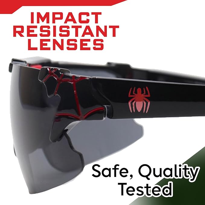 Marvel Spiderman Sunglasses for Kids - Stylish, Comfortable & Durable UV-Protective Spiderman Glasses With Soft Carrying Case