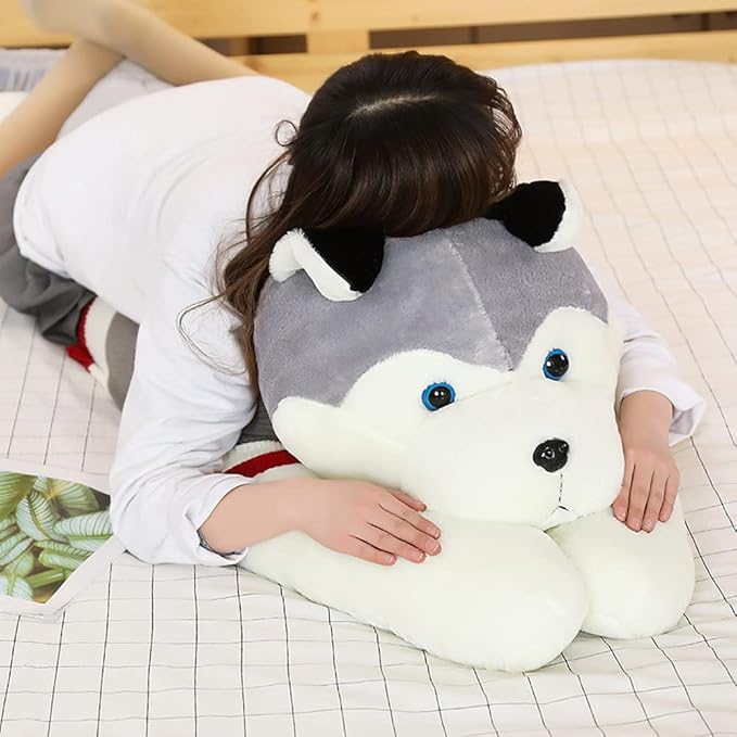 Giant Dog Plush Toy Soft Stuffed Husky Long Pillow Cartoon Animal Doll Sleeping Pillow Cushion Home Decor Kids Easter, Thanksgiving, Christmas, New Year's Gifts(Husky,180cm/70 inch)