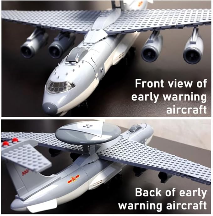 Early Warning Aircraft Air Force Building Block Set,Military Fighter Air Force,WW2 Military Airplanes Model,Aircraft Plane Brick Building Set Toy Gifts for Kids and Adults,199PCS