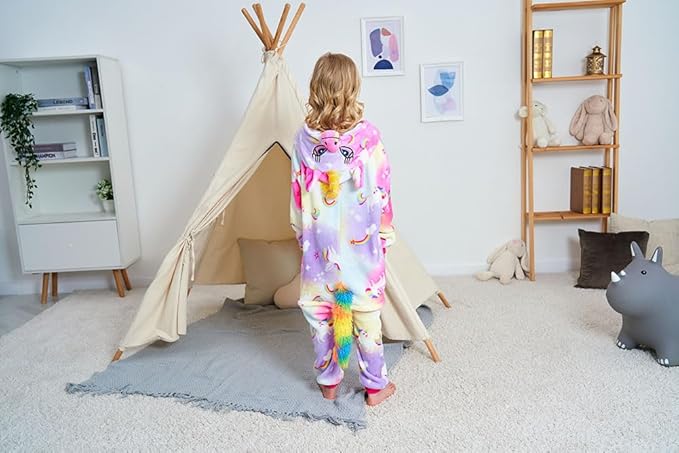Kids Unicorn Onesie Pajamas One-Piece Cosplay Costume Animal Sleepwear Girls And Boys