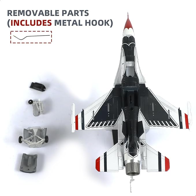1/72 F-16C Thunderbird Fighter Model Metal DieCast Aircraft Jet Kit Fighter Plane Model Military Airplane for Collection and Gift