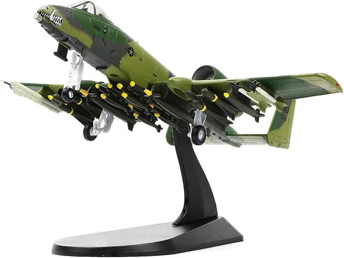 1/100 A-10 Attack Thunderbolt II (Warthog) Pre-Build Diecast Metal Aircraft Model Kits Replica Military for Display Collection or Gift