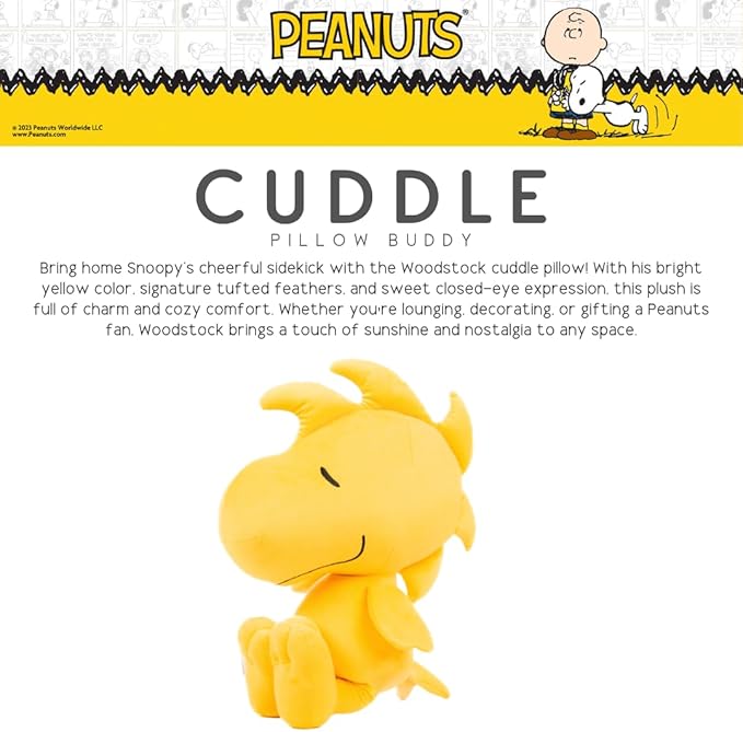 Peanuts Woodstock Bedding Super Soft Cozy Cuddle Pillow, (Officially Licensed Product) by Franco