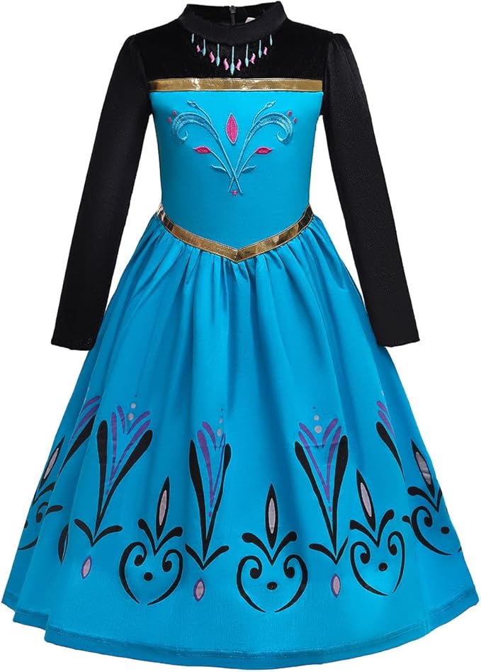 Coronation Costume Long Cape for Girls with Accessories Tiara crown and Gloves