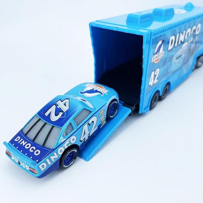 Portable Mini Toy Car and Truck Set 1:55 Diecast Model Metal Body Racers for Preschool Kids Ages 3+ Years (42)