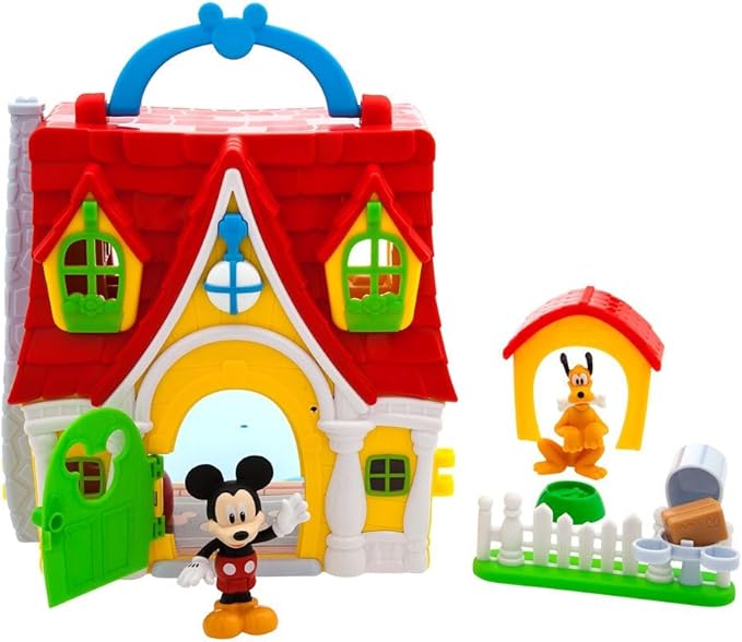 Disney Store Official Mickey Mouse Clubhouse Toys Play Set - Interactive Playhouse Junior Mickey Mouse Toys - Poseable Mickey & Pluto Figures, 13-Piece Set, Perfect for Toddlers