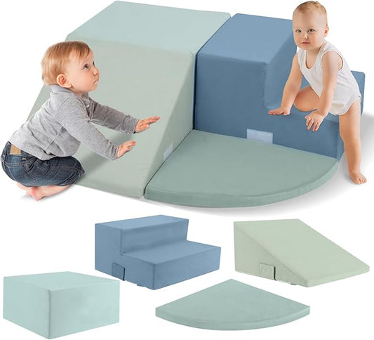 Large 4 Pcs Toddler Climbing Toys Indoor, Foam Blocks with Velcro, Classic