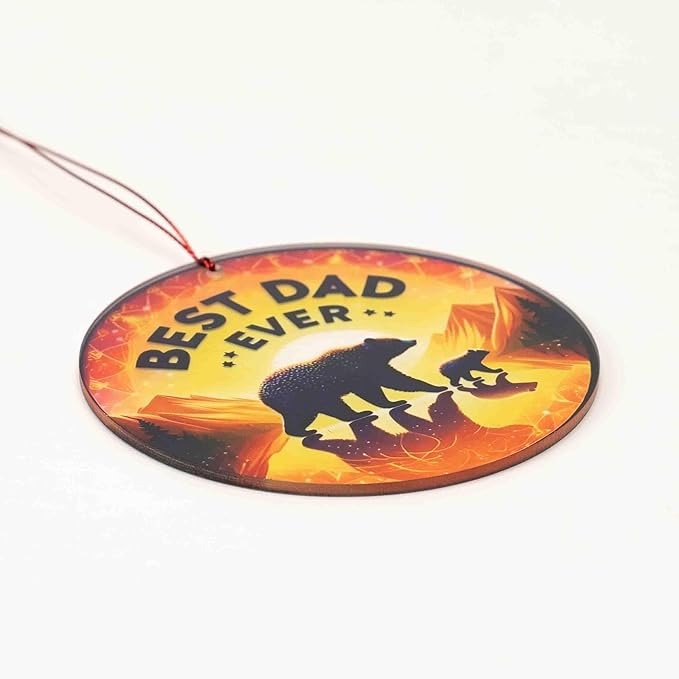 Papa Bear Best Dad Ever Ornament Suncatcher Effect, Fathers Day Ornaments, Best Dad Ever Gifts for Decorations, Senior 2025 Ornament, Family Keepsake for Father's Day, Birthday