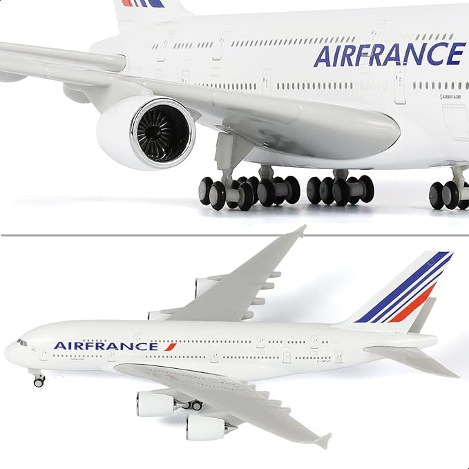 1/240 Compatible for Air France A380 Airplane Model Kit (30cm L) for Airbus A380 Resin Plane Model with Display Stand for Adult Aviation Gift or Display Decoration