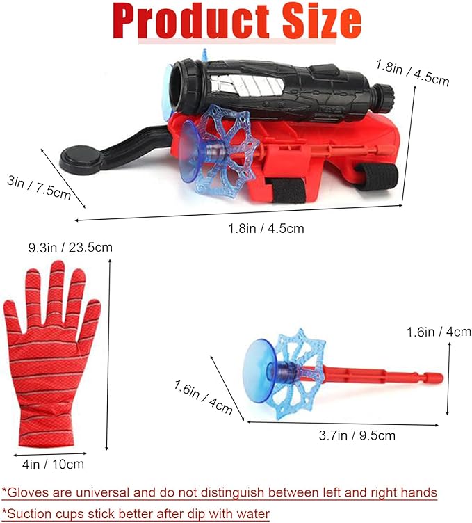 2 Packs Spider Web Shooters for Kids Plastic Launcher Glove with Wrist Set Web Shooter for Birthday Party Christmas Halloween Decorations Party Favors