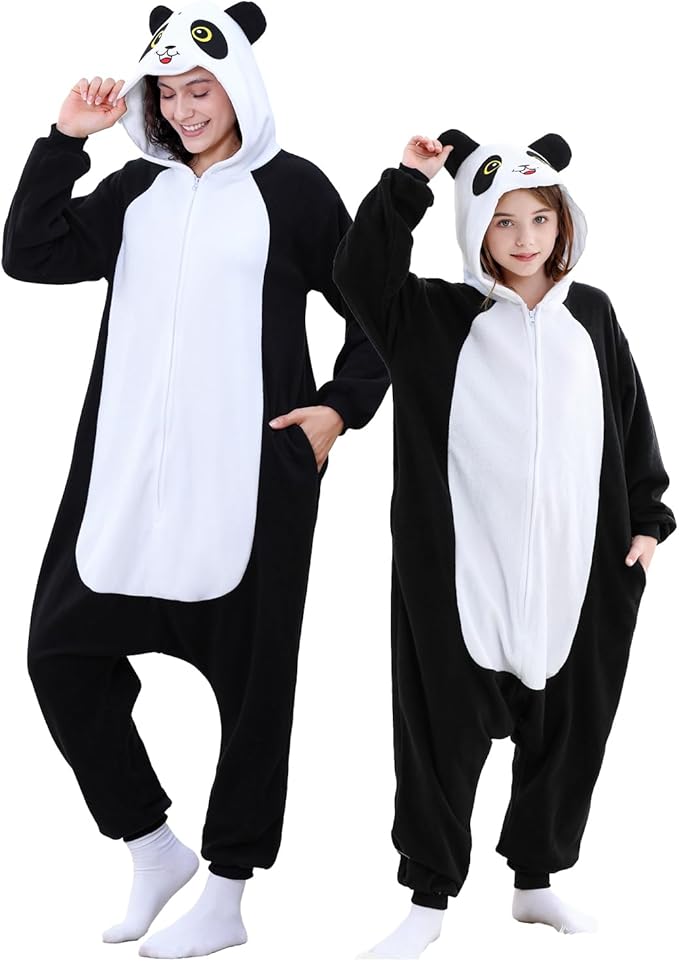 Unisex Adult Onesie Pajamas, Polar Fleece Cosplay Animal One Piece Halloween Costume Pajamas Homewear