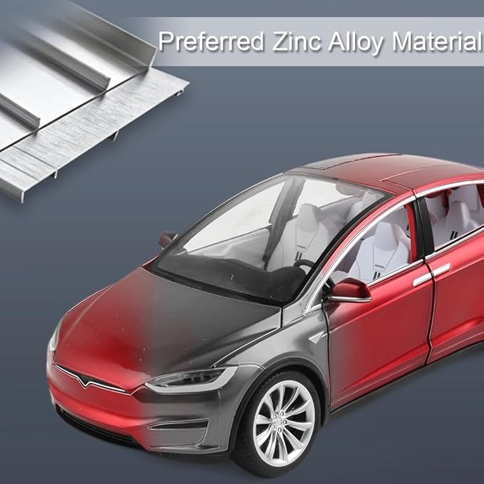 Zinc Alloy X Car Model,1:24 Scale Simulation Casting car Model Pull Back Diecast Toy Car, Mini Vehicles Toys with Lights and Music for Toddlers Kids Children Birthday Gift(Red)