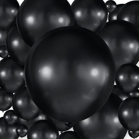 300 Pcs Latex Balloons Different Sizes 5/10/12/18 Inch Party Anniversary Balloons Bulk for Birthday Wedding Baby Shower Party Decoration(Black)