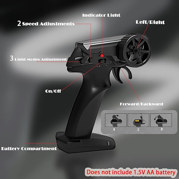 1:24 RC Cybercar, 2.4GHz RC Drift Cars with LED Light, Race Car Toys for Boy Girl 8-12 Years Old, Speed Adjustable 25Km/H,High Speed RC Racing Cars Perfect Toy Gift for Boys & Girls