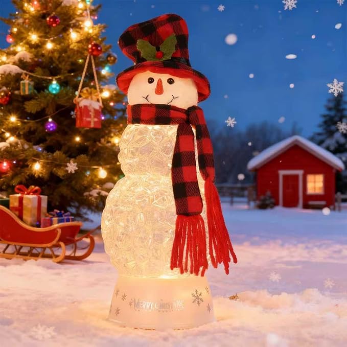 12" H Christmas Snowman Decorations, Snow Globe Lamp - Musical Holiday Decor with Timer, USB Power, Festive Room Light, Best Christmas,New Year Gift for Men,Women,Kids,Friends