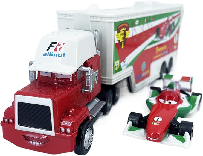 Portable Mini Toy Car and Truck Set 1:55 Diecast Model Metal Body Racers for Preschool Kids Ages 3+ Years (F1-White)