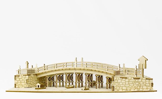 Nihonbashi Wooden Architecture 3D Puzzle - Fun DIY Wood Craft Kits