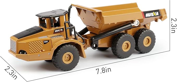 1/50 Scale Diecast Articulated Dump Truck, Metal Engineering Vehicle Construction Models Toys for Kids (Articulated Dump Truck)