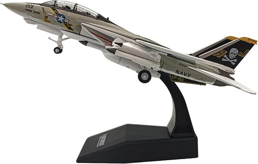 1:100 Scale Bomber Attack Plane Military Model Plane F-14 Tomcat（Foldable Wings Fighter Jet Model Diecast Airplanes Collection Plane for Gifts（NO:201