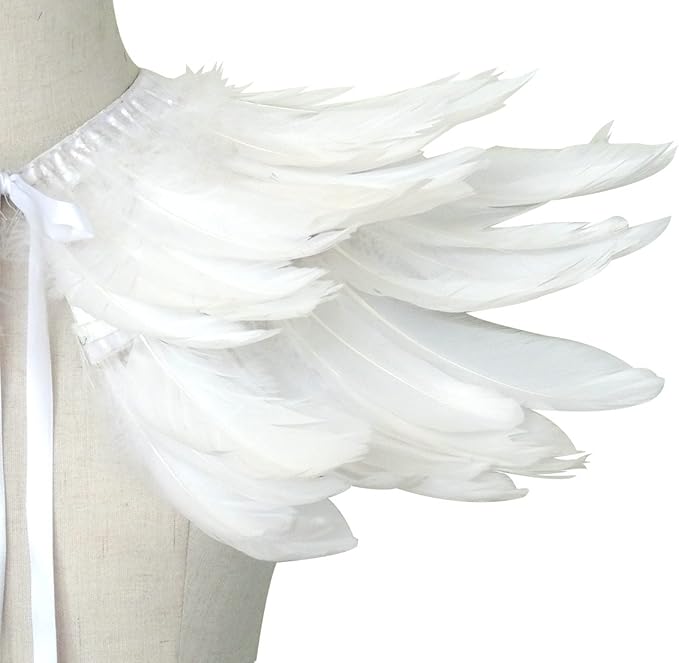 L'VOW Gothic Black Feather Shrug Cape Shawl Halloween Costume for Men