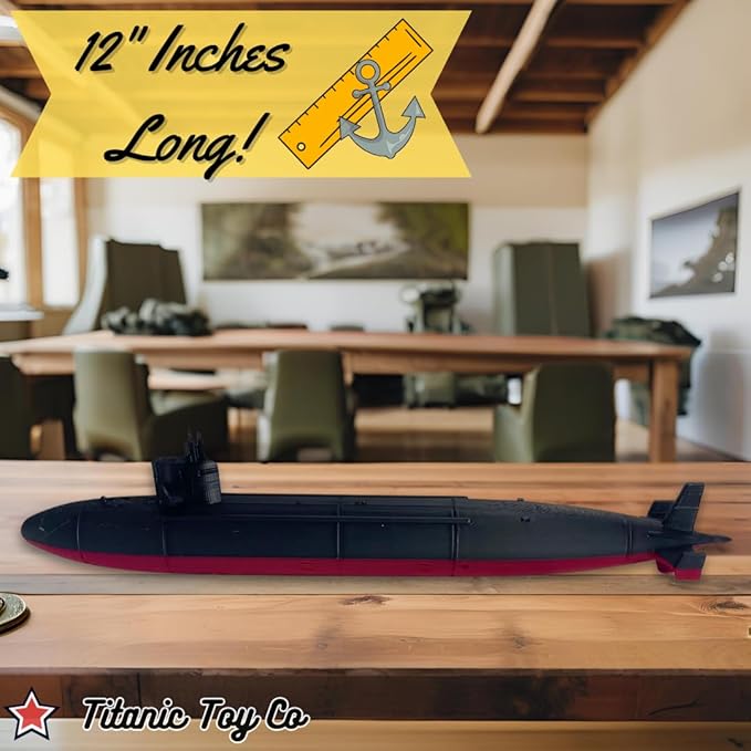12-Inch Sturgeon-Class Submarine Model– Replica of The Cold War-Era Fast Attack Submarine – Nautical Enthusiasts and Military Collectors Titanic Toy, Titanic Model