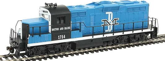 Walthers Trainline HO Scale Model EMD GP9M Standard DC Boston & Maine #1754 Train, Blue/Black/White, EMD GP9M Boston & Maine